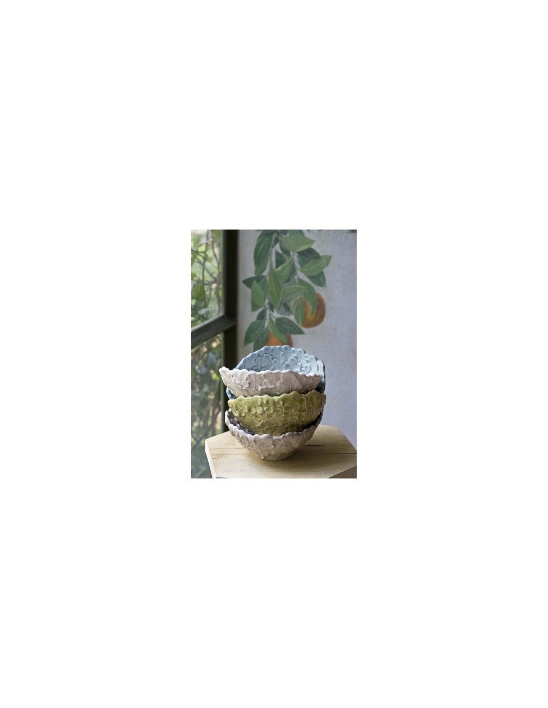 Linea Romantica – Ontbijtkom of serveerschaaltje , Hortensia turquoise (afbeelding 3)