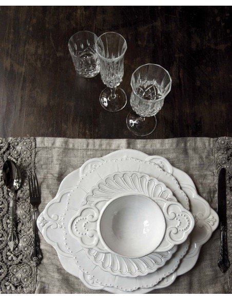 Linea Italica – Dinerbord met bloemenreliëf , wit (afbeelding 3)