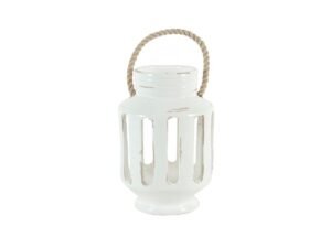 Linea Lanterna – Windlicht met lijnen patroon , wit