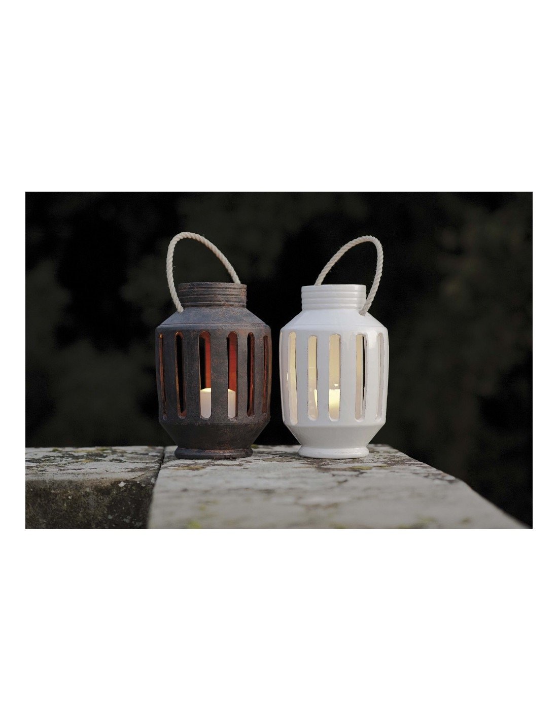 Linea Lanterna – Windlicht met hartjes patroon , taupe (afbeelding 4)