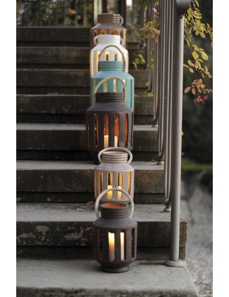 Linea Lanterna – Windlicht met lijnen patroon , wit (afbeelding 3)