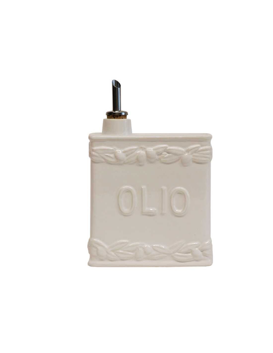 Linea Osteria – Olijfolie kan keramiek vierkant , wit