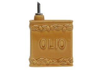 Linea Osteria – Olijfolie kan keramiek vierkant , okergeel