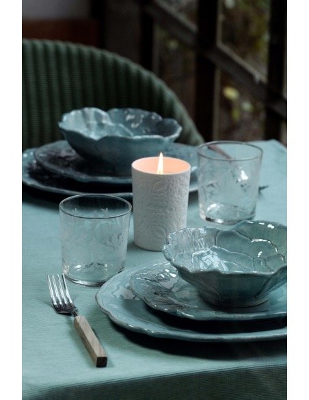 Linea Romantica – Dinerbord met rozenreliëf , turquoise (afbeelding 4)