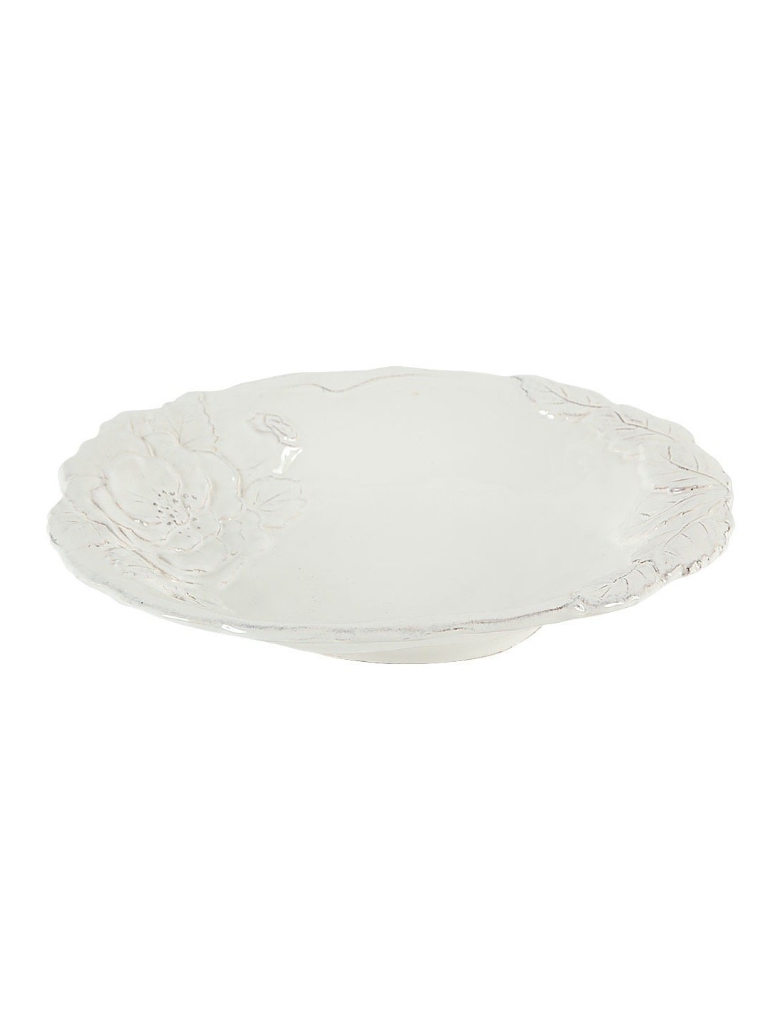 Linea Romantica – Pasta Bord met rozen reliëf , wit