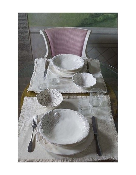 Linea Romantica – Dinerbord met rozenreliëf , wit (afbeelding 4)