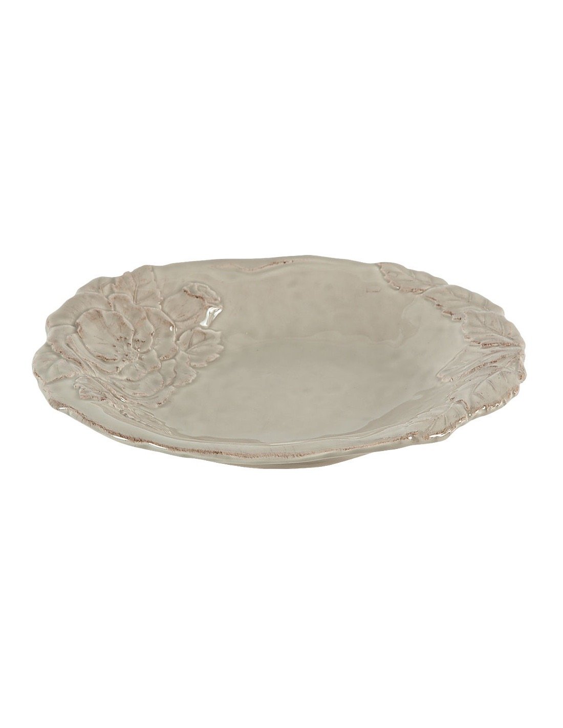 Linea Romantica – Pasta Bord met rozen reliëf , warm grijs