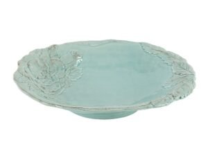 Linea Romantica – Pasta Bord met rozen reliëf , turquoise