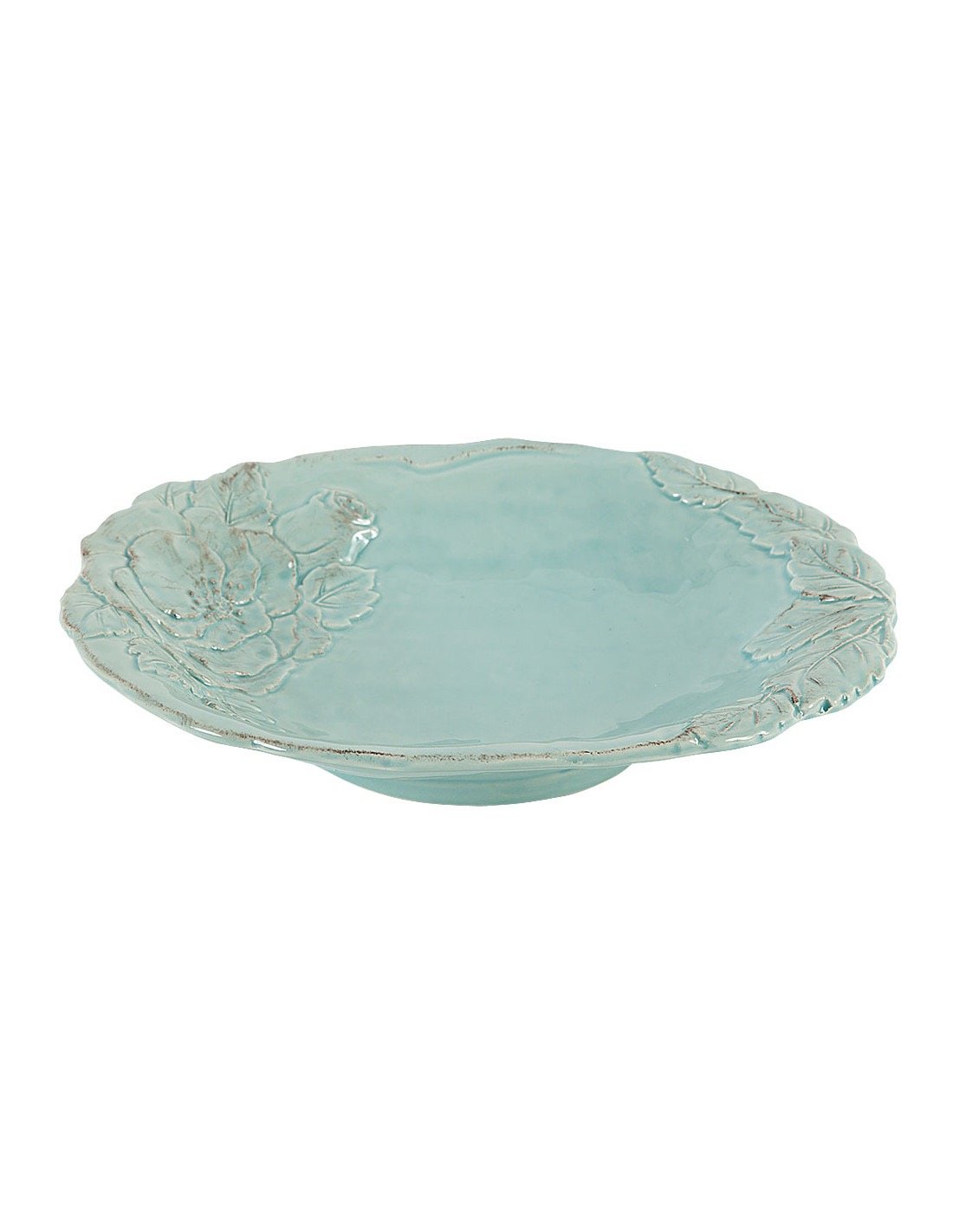 Linea Romantica – Pasta Bord met rozen reliëf , turquoise