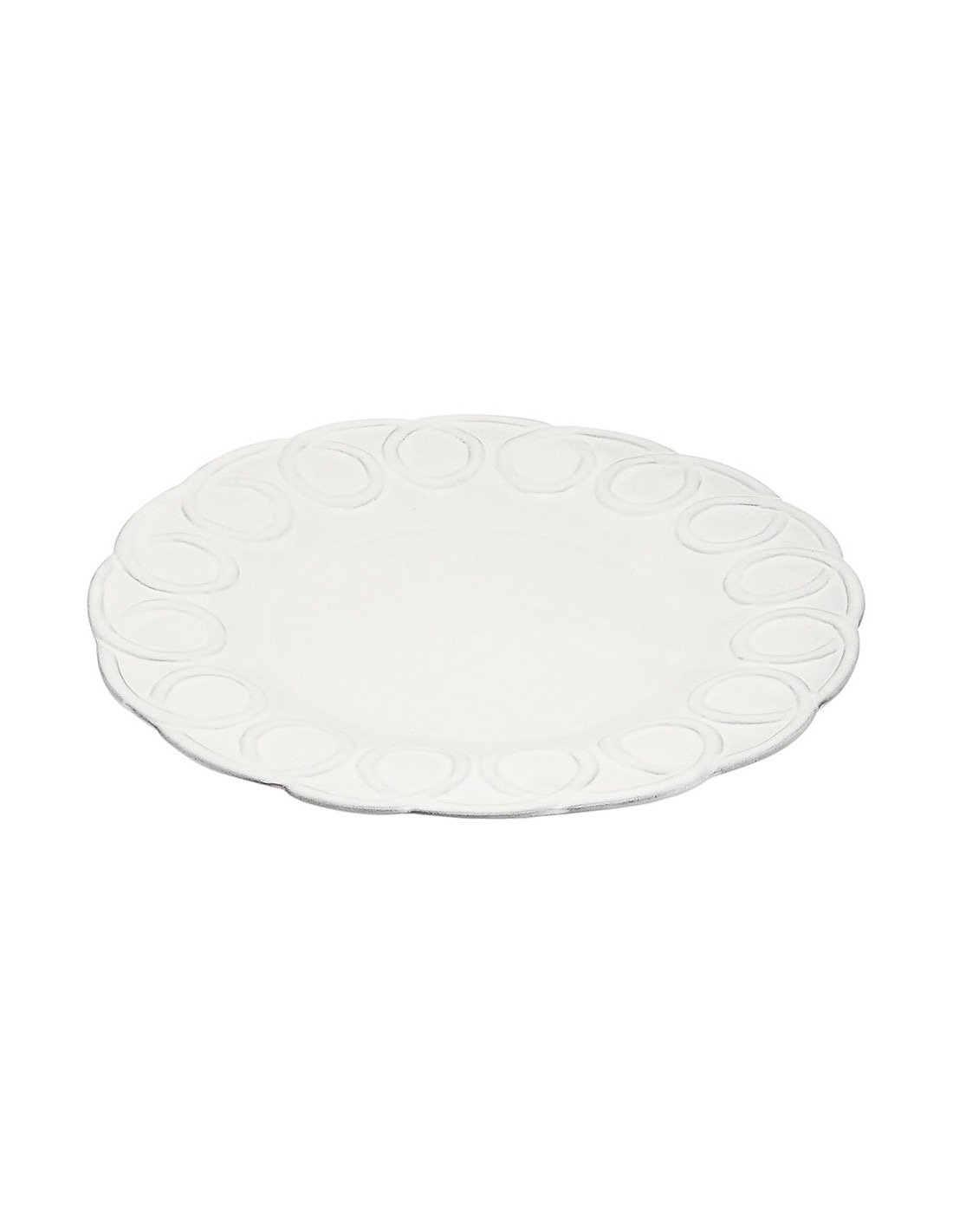 Linea Italica – Ontbijtbord met cirkels reliëf , wit