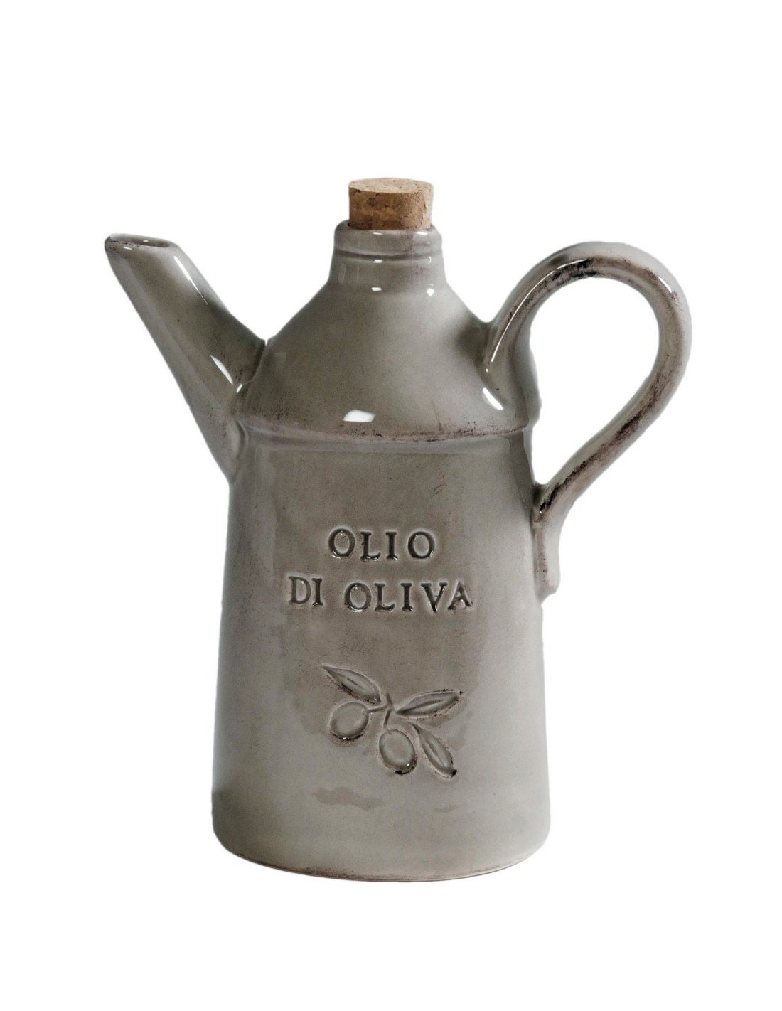 Linea Osteria – Olijfolie kannetje keramiek met handvat , wit (afbeelding 3)