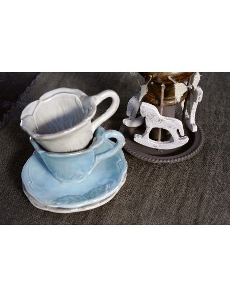 Linea Romantica – Espresso Koffie kopje in de vorm van een roos , turquoise (afbeelding 2)