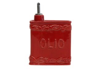 Rood Olijfolie kannetje van keramiek