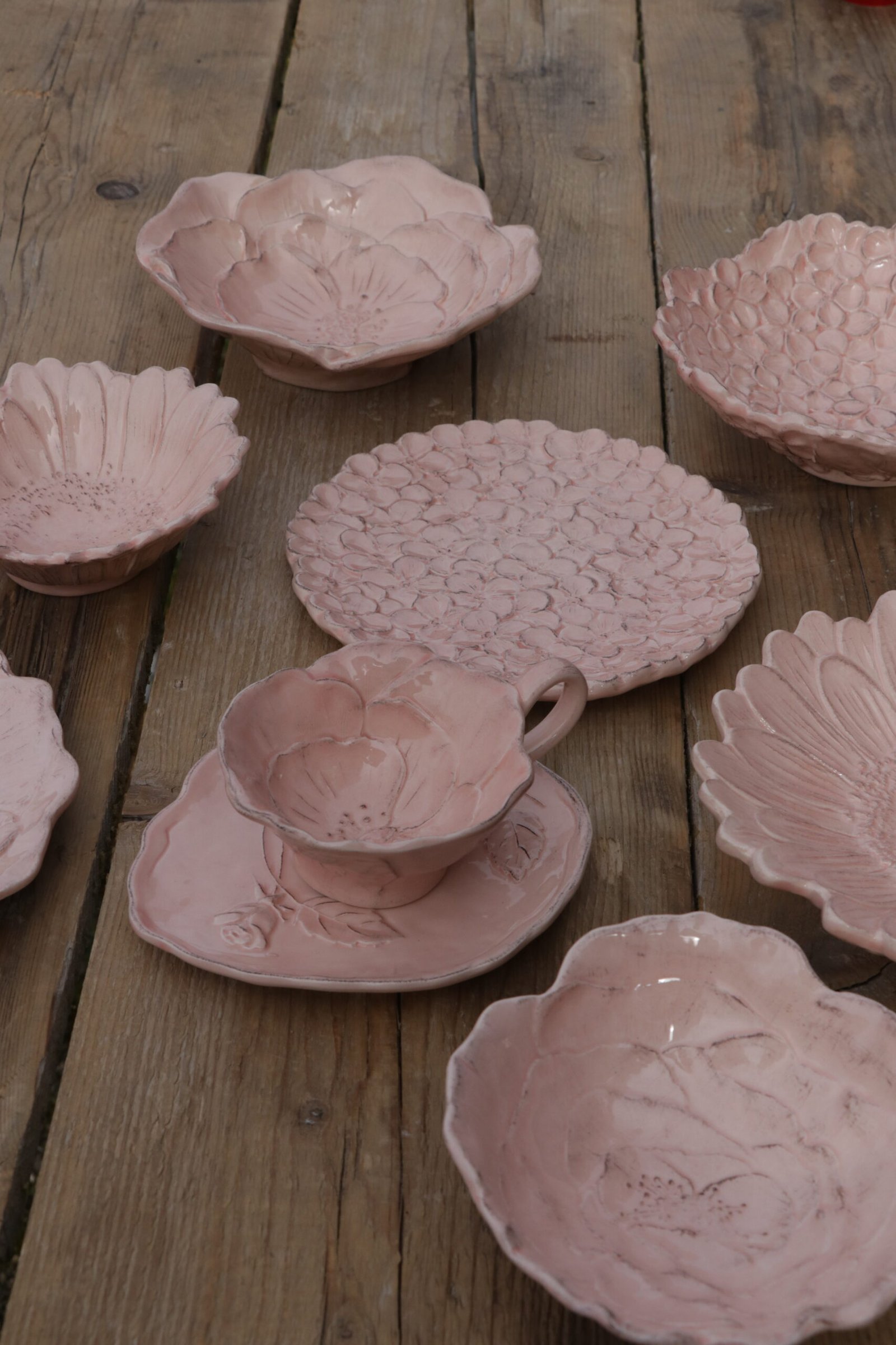 Linea Romantica – Ontbijtbord in de vorm van een hortensia , roze (afbeelding 4)