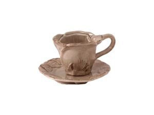 Espresso kopje in de vorm van een roos van handgemaakt keramiek